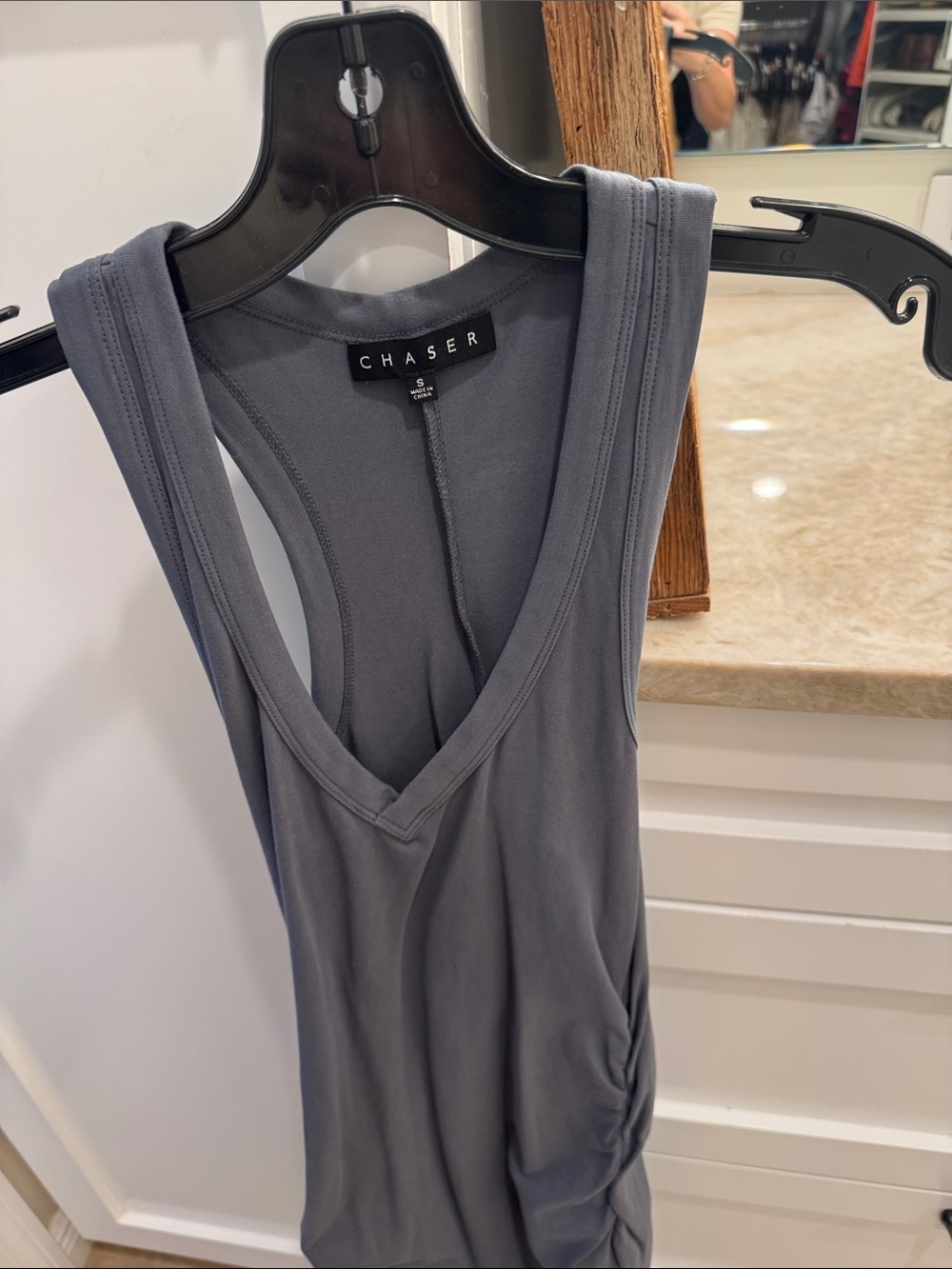 Chaser Slate Gray V-Neck maxi dress